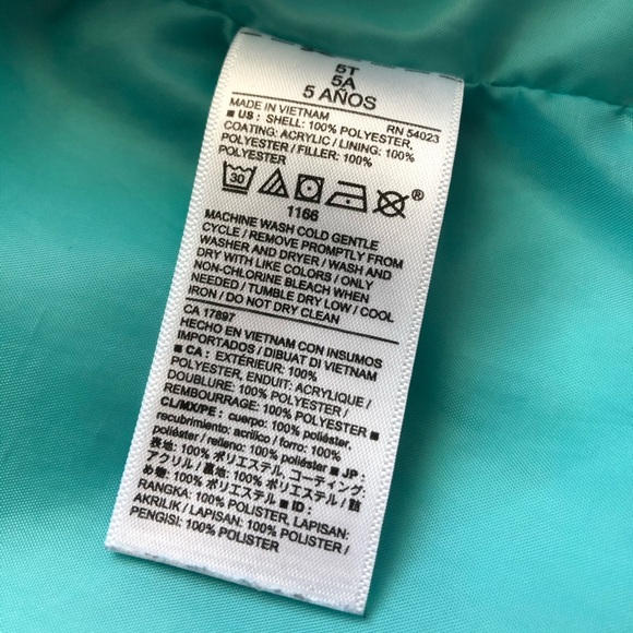 Old Navy Teal Blue Frost Free Puffer Jacket Size 5T - Picture 8 of 8